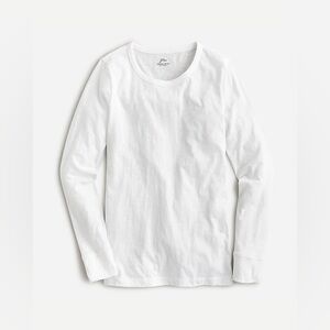 J.Crew White Vintage Cotton Crewneck Long Sleeve T-Shirt Tee Layering Base Top✨